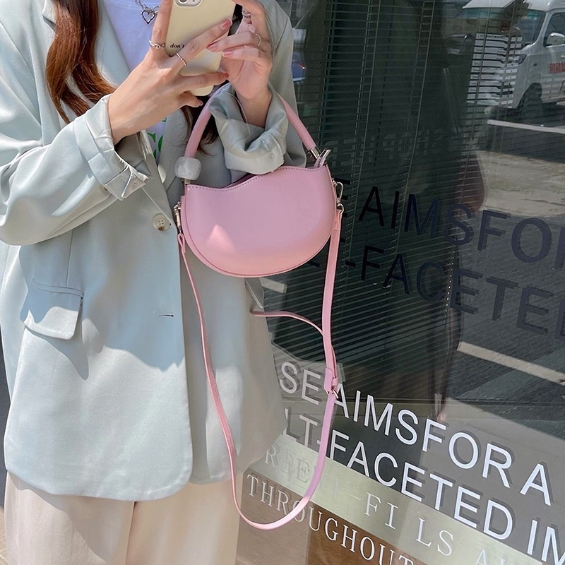 Tas Selempang Kulit Wanita Tas Cewek Kecil Saddle Bag Handbag Slingbag JS2 8503