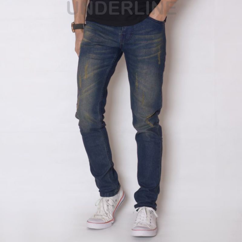 Jual Skinny Jeans Pria Ripped Sobek Cakar Kucing Tidak Tembus Brand Kunaker Jeans Denim Pria