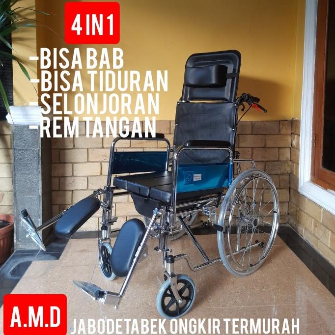 kursi roda 4 in 1/tiduran/selonjoran/bab (gojex)