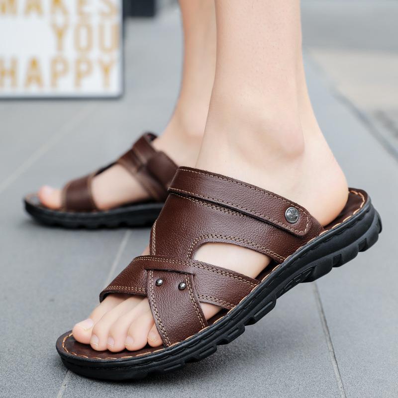 RYX - Leather Shade Sandal Slip On Pria Fashion Casual / Jalan Jalan (NO BOX) - Ori Import