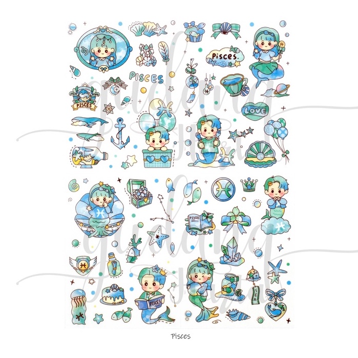 

GCC Stiker ISI 4 Cute Zodiak Stciker Motif Bintang Shio Aquarius Aries Gemini Leo DIY Scrapbook GCC 303833