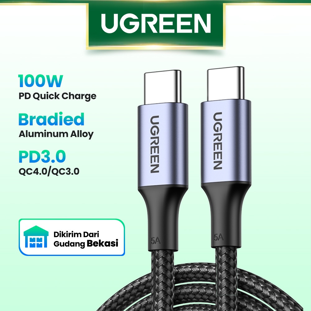 【Stok Produk di Indonesia】 UGREEN Kabel Data / Charger Fast Charging 100W 20V 5A Bahan Nilon