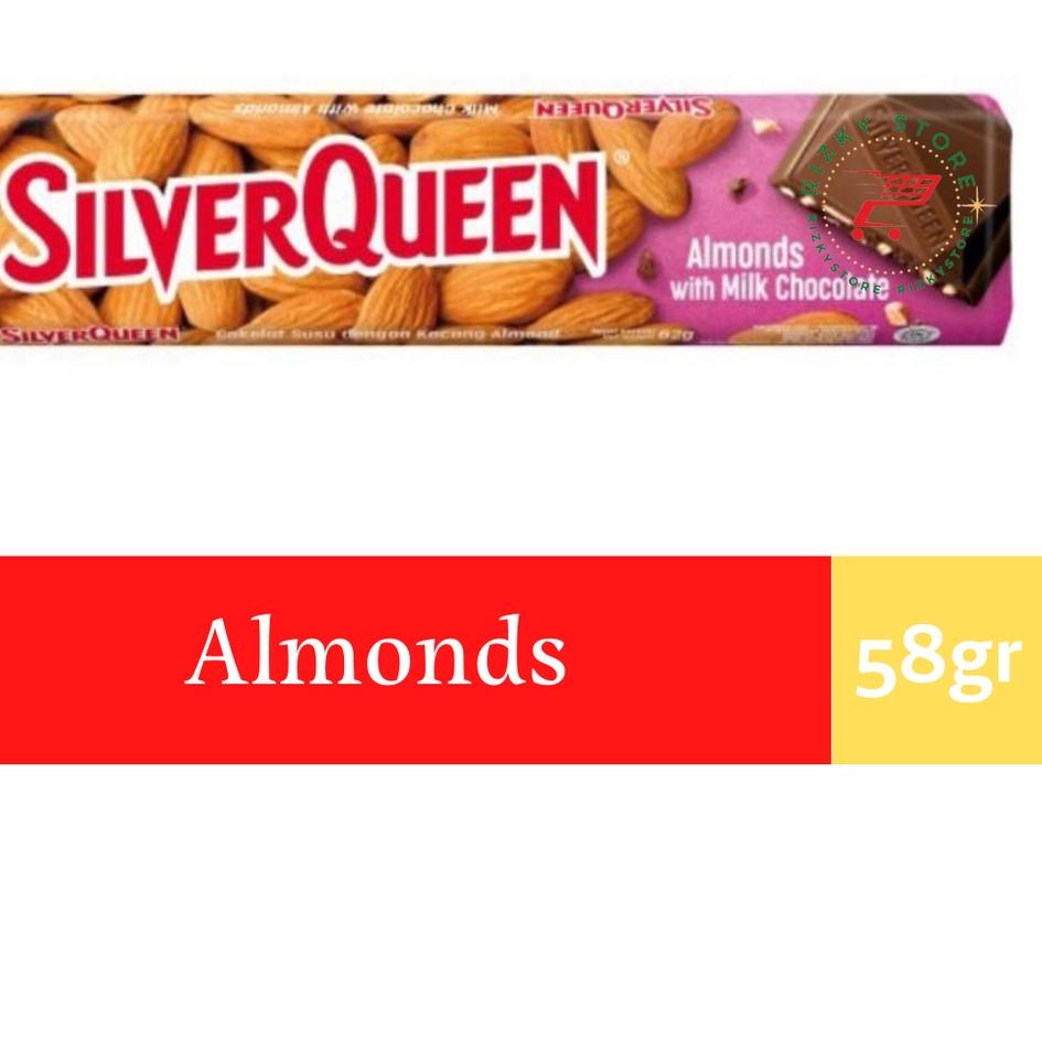 

QLL SILVERQUEEN 58 GRAM, COKLAT GREEN TEA , ALMOND , MEDE, SILVER QUEEN➺€ (Terlaku.)Ready stock ➺