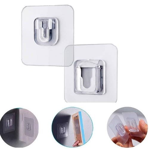 Gantungan Hook Tempel 2 Sisi Hanger Transparan Remot AC TV Modem FIXATOR SOCKET Cantelan Dinding Tembok Double Side Perekat