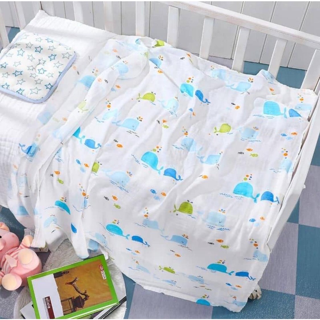 [COD] [120x110] Oma Kids Bedong Bayi | Kain Bedong Cotton Bayi | Baby Charlotee | Part 2B