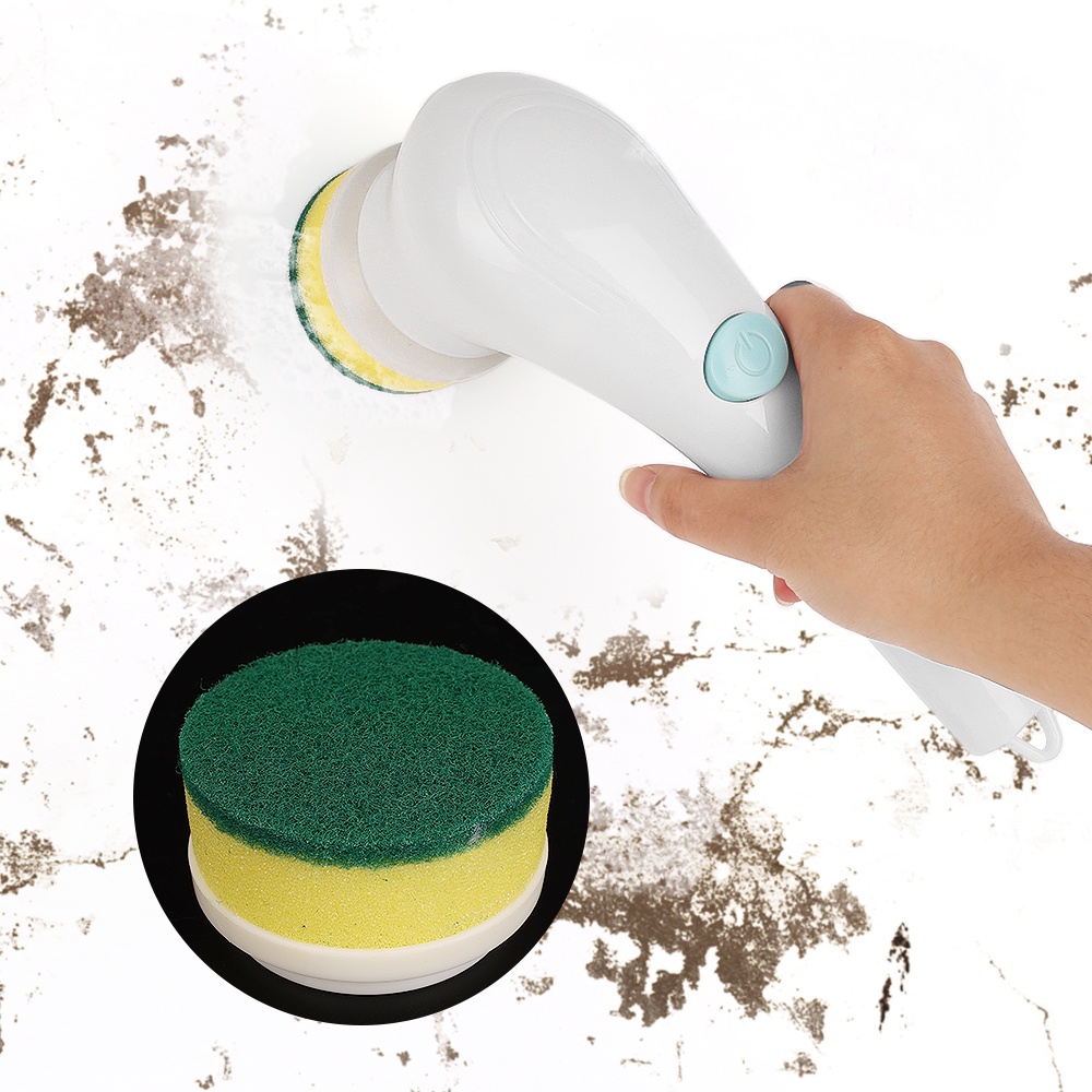 Hot Sale/Lima Sikat Sikat Pembersih Elektrik 5-in-1 Multi-Fungsional USB Charging Alat Cuci Kamar Mandi Aksesoris Bersih Dapur Mudah Cuci Piring