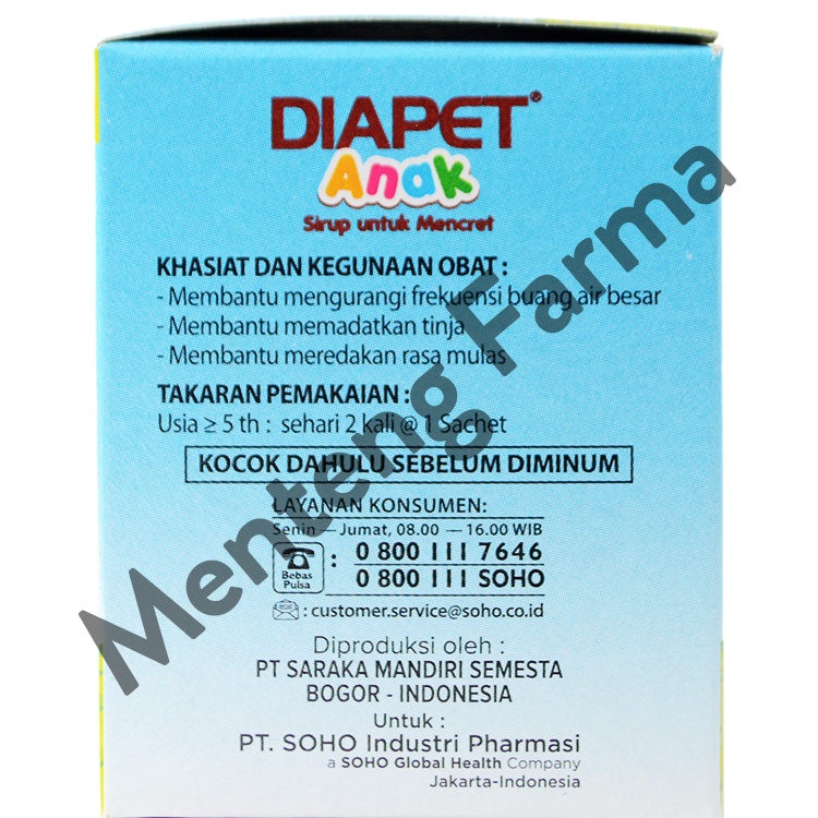 Diapet Anak 6 Sachet - Sirup Obat Diare Mencret Anak