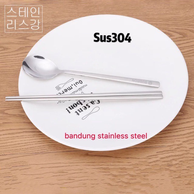 Sus 304 Sendok sumpit Korea chopstick spoon korean stainless steel