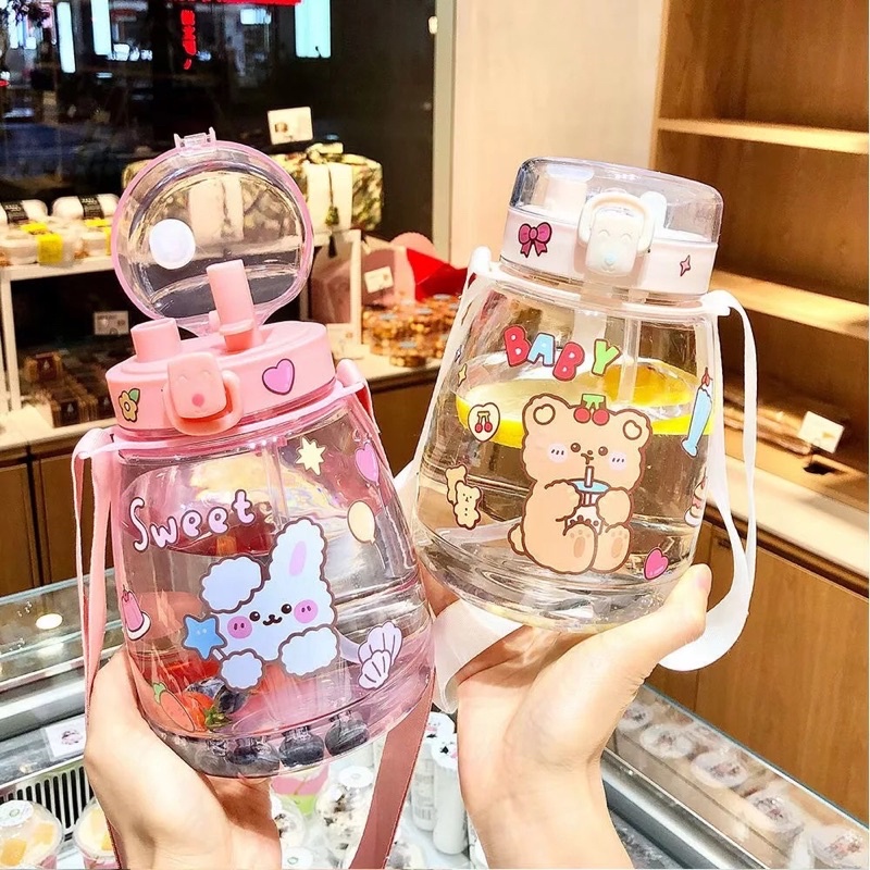 Botol Minum Anak kapasitas Besar 1.4 L Free Stiker 2D 3 D Bahan PP BPA FREE Botol Minum Anak Bening Lucu Botol Minum Anak Murah