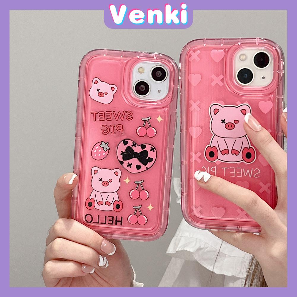 Case For iPhone 14 Pro Max TPU Soft Jelly Airbag Case Cute Pink Pig Clear Case Camera Protection Shockproof For iPhone 14 13 12 11 Plus Pro Max 7 Plus X XR