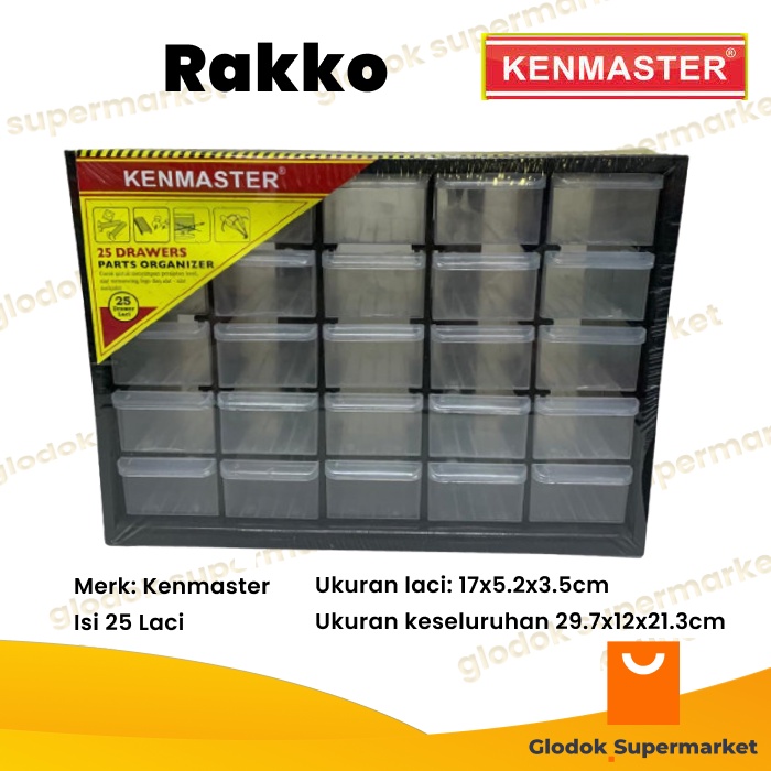 Rakko Kenmaster 25 Laci Slot Drawer Parts Organizer