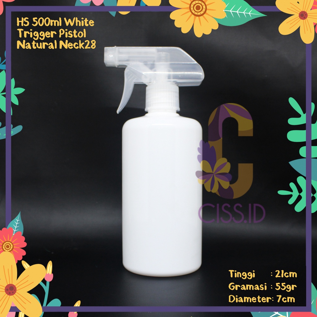 Jual BOTOL PLASTIK HS 500ML N28 PUTIH TUTUP KISSPRAY NATURAL KEMASAN PARFUME PEWANGI PAKAIAN