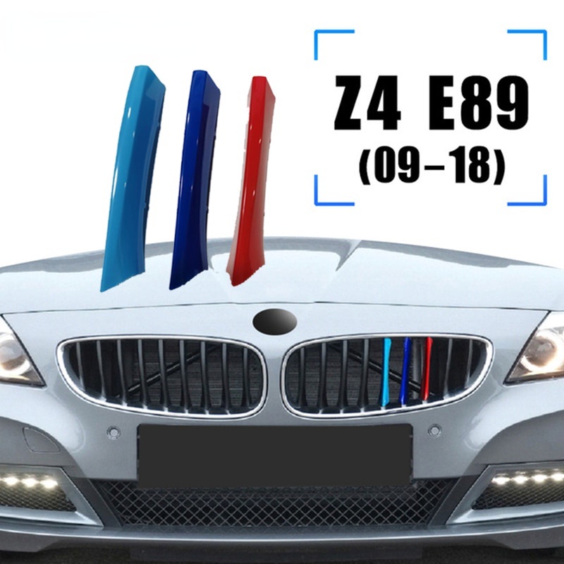 3 Pcs Strip Klip Trim Grill Mobil Balap BMW Z4 E89 E85 G29 Roadster 2002-2019 2021 M Power Bahan ABS