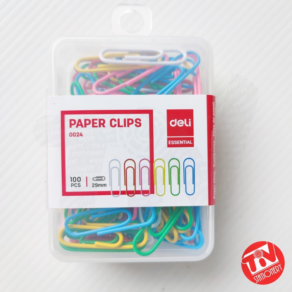 

Paper Clip Deli Colors 29 mm (isi 100 pcs)