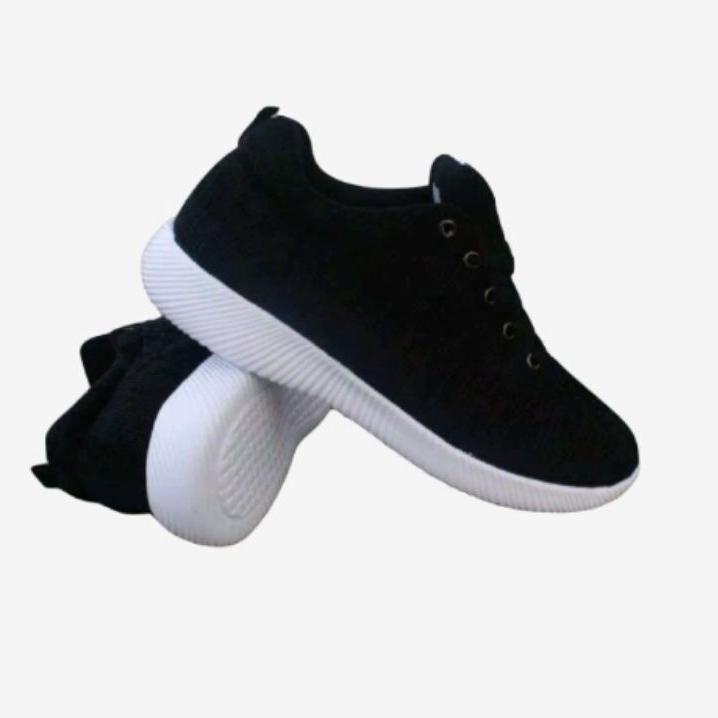 Dijamin Miring harga.. Sepatu adidas hitam putih / Sepatu Sekolah Hitam Polos Cewek Cowok Sepatu sne