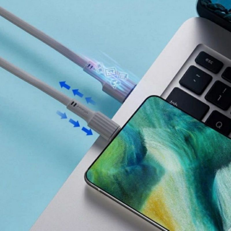 Vivan CTL100 1M Flat Lightning Mini Tube Data Cable for iPhone 5/ 5S/ 6/ 6S/ 7 Colorful