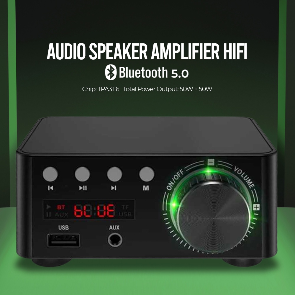 Audio Speaker Amplifier HiFi Bluetooth 5.0 50Wx2 - X26