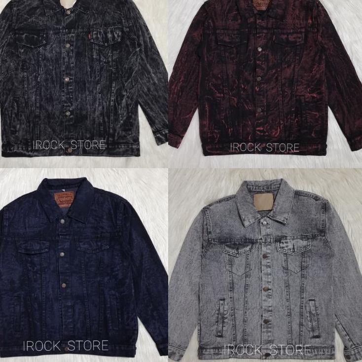 Jaket jeans pria cowok bioblizt biowash garmen hijau army maroon abu coklat dilan sandwash [HRV.22Oc