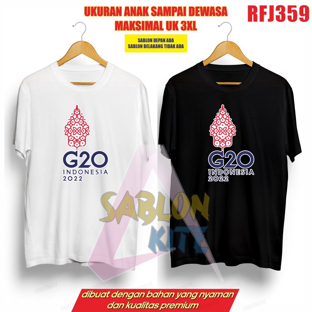 GRATIS STIKER!!! KAOS TEMA G20 INDONESIA RFJ359 SAMPAI 3XL