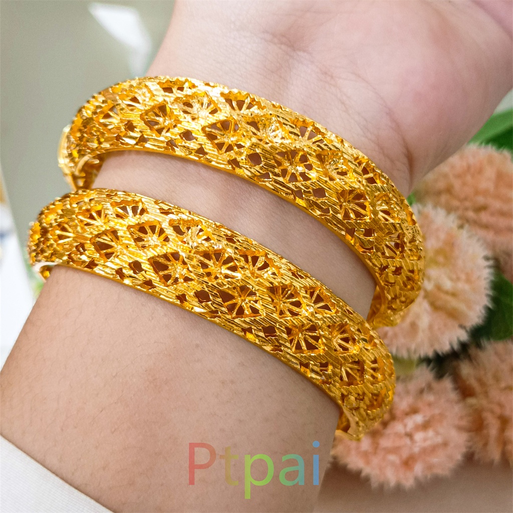 Gelang tangan wanita gelang kroncong xuping lapis emas 24K gold fashion