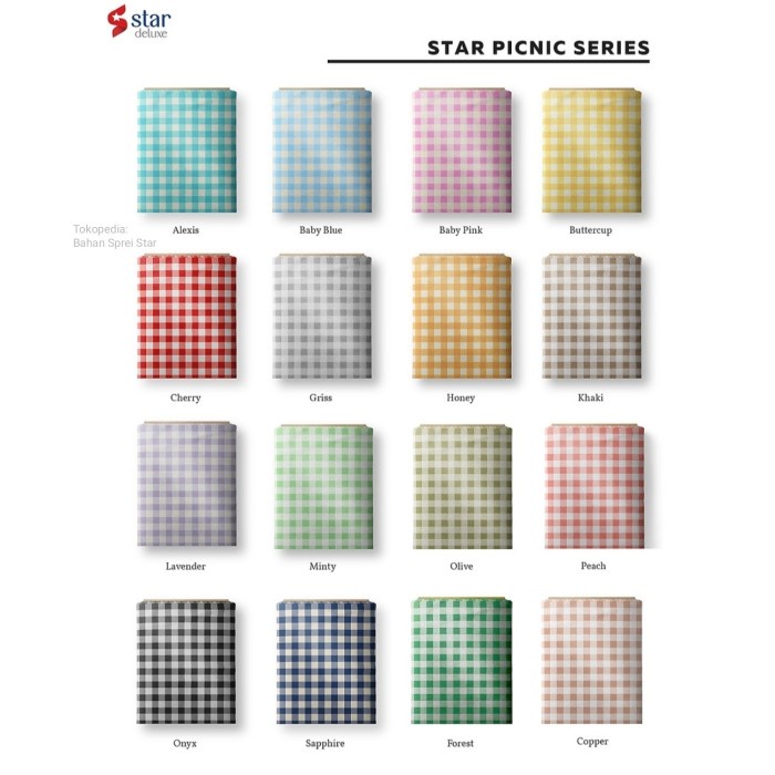 Cloth Bahan Kain Sprei Star - Picnic Series