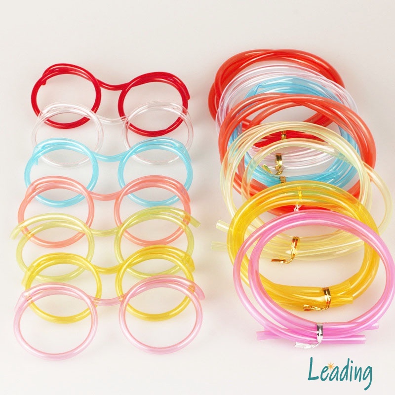 Sedotan Kacamata Botol Minum Anak Sedotan Kacamata Lucu Plastik Seni Sedotan-Le