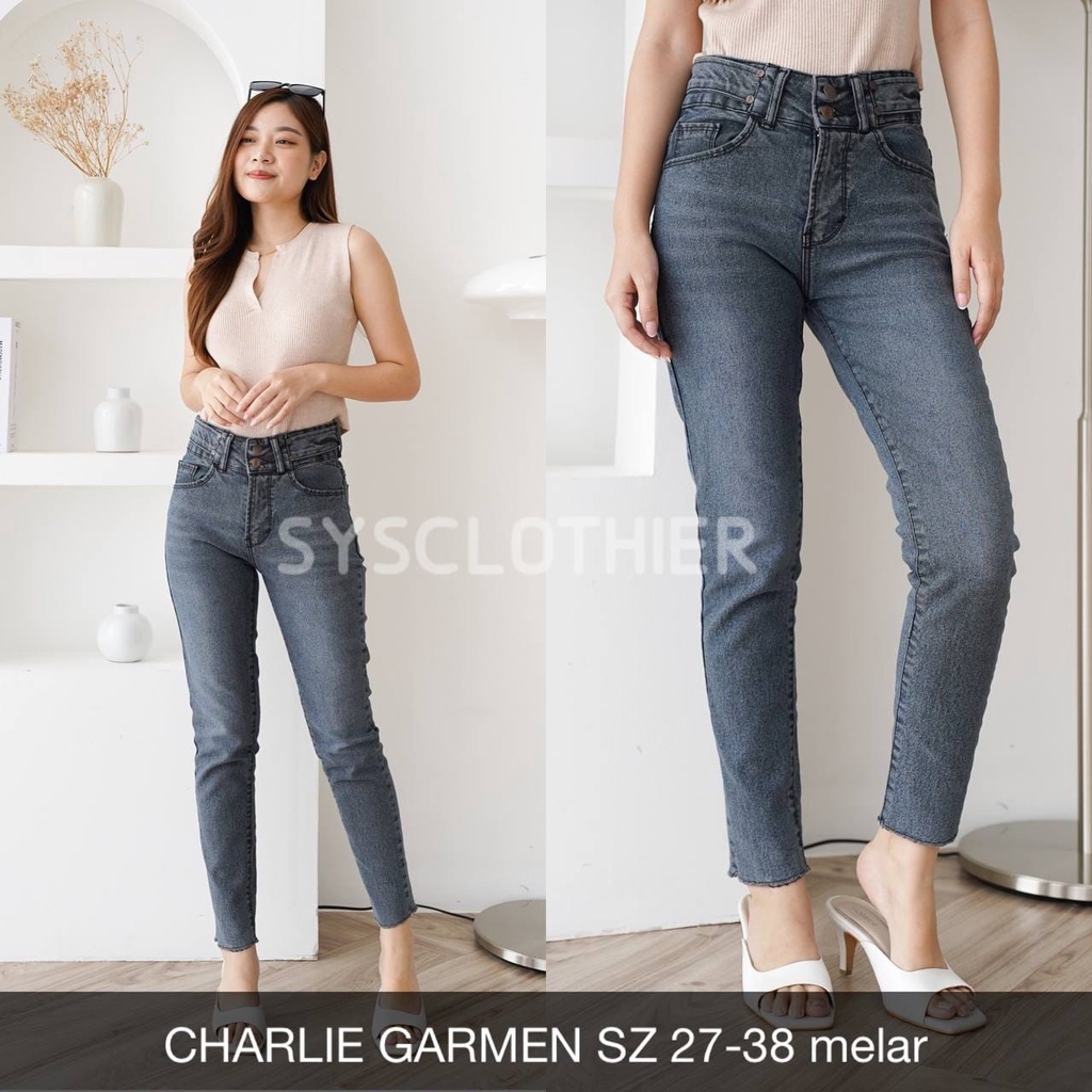 CELANA JEANS WANITA UKURAN NORMAL &amp; JUMBO CHARLIE GARMEN  SERIES JEANS-SYSCLOTHIER