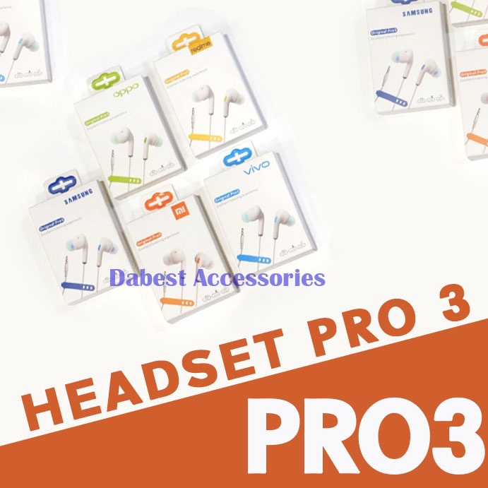 Headset Original Pro 3 / Handsfree Pro 3 5Merk