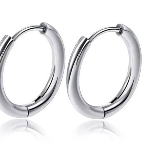 Langsung Kirim Anting Earring Ring Hoop Stainless Steel 8/10/12/14/16/18/20/30mm.  Batang 2.5mm. HAR