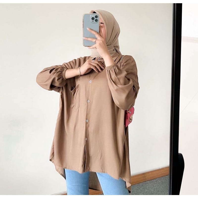 VIVARA OVER SIZE BLOUSE KATUN RAYON JUMBO//KEMEJA OVERSIZE SIZE JUMBO