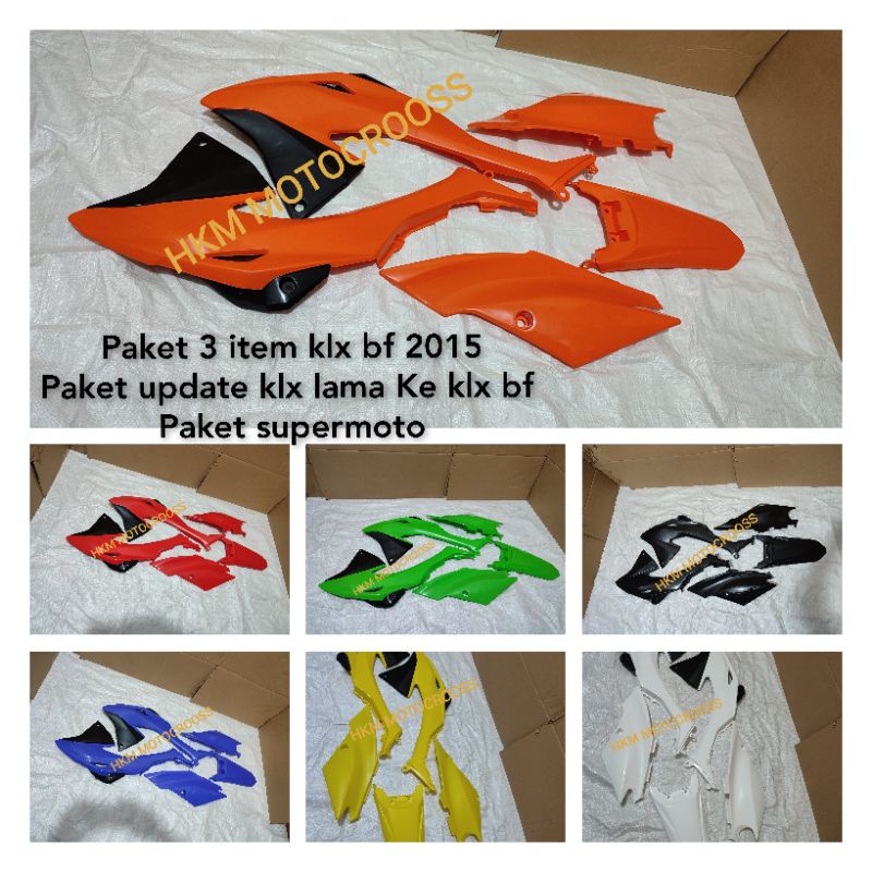 paket gtx model trail klx bf 2015 body kit klx bf set sayap tangki klx bf legsil cover body belakang