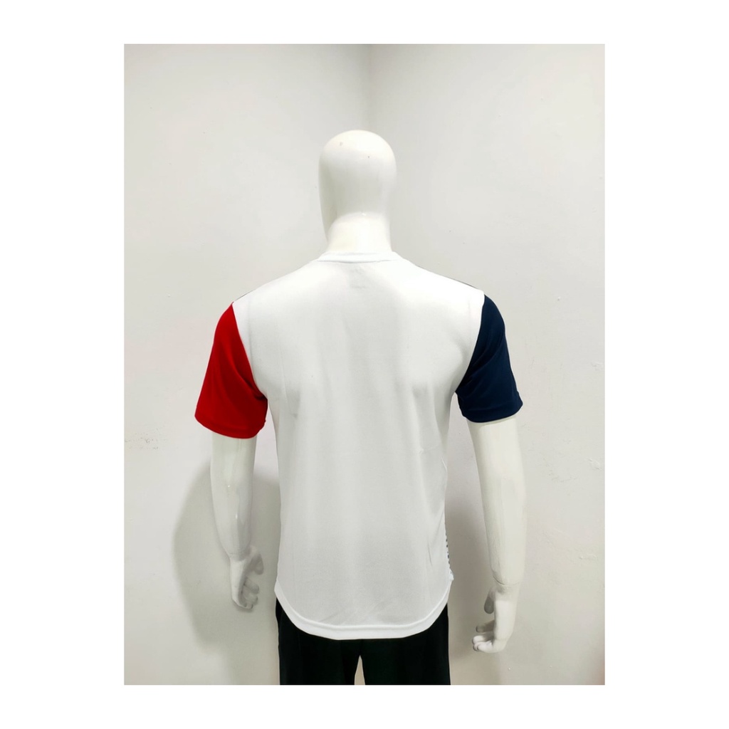 Kaos bulutangkis pria L260 baju badminton atasan olahraga jersy wanita dewasa t-shirt outfit seragam kostum jersey casual suit pakaian jarsey oblong apparel sport jersi sudirman thomas uber cup bulu tangkis putih polos