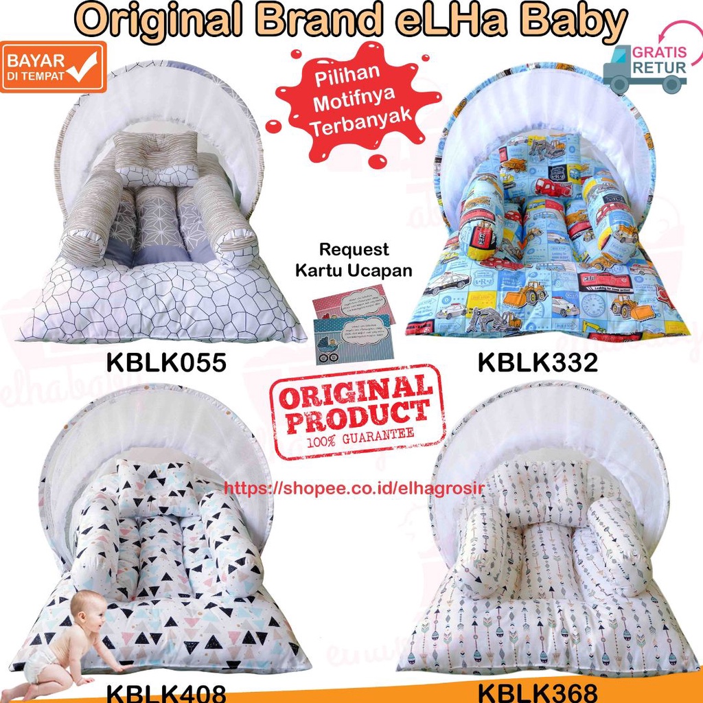 Tempat Tidur Bayi Lucu Kelambu Lipat Set Baru Lahir | Paket Produk Kasur Baby Newborn Karakter Murah