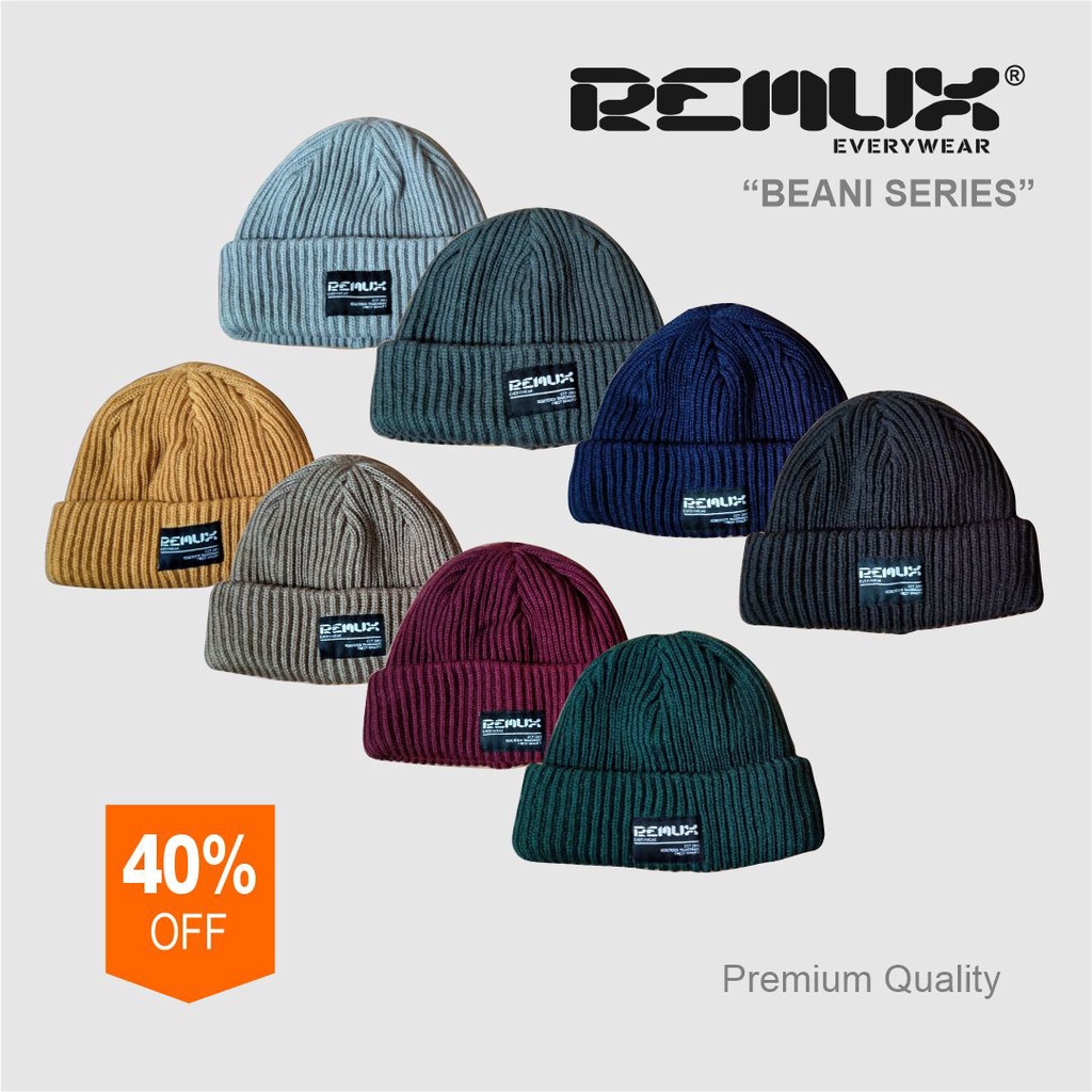 Topi Kupluk Rajut Beanie Hat Premium Distro Quality Double Tebal pria Wanita Dewasa Remux