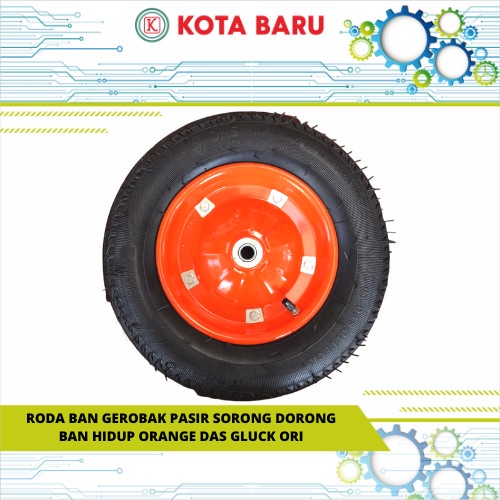 RODA BAN GEROBAK PASIR SORONG DORONG BAN HIDUP ORANGE DAS GLUCK ORI