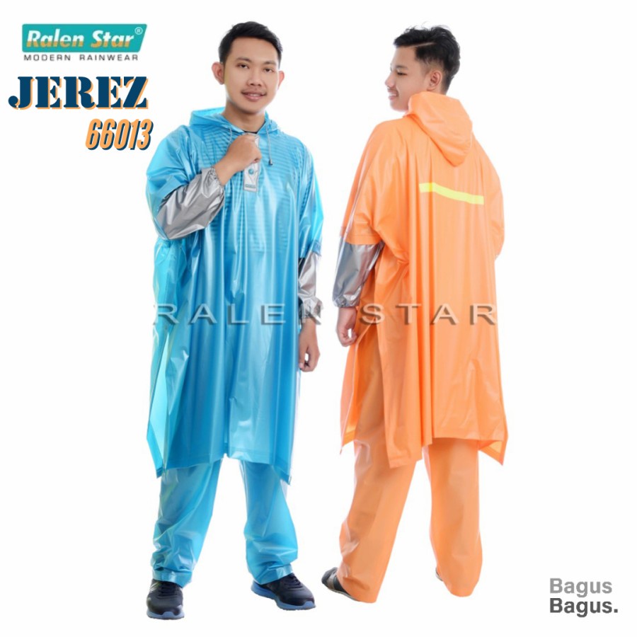 JAS HUJAN DEWASA PREMIUM RALEN STAR | JAS HUJAN PONCO CELANA KARET TYPE 66013