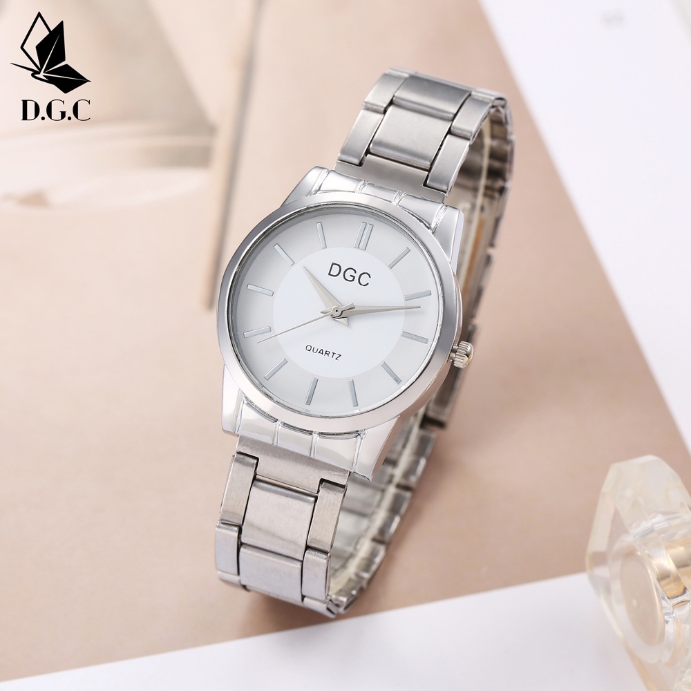 D.G.C Cod Jam Tangan Couple Strap Rantai Stel Terbaru Pria Wanita Analog Quartz C100