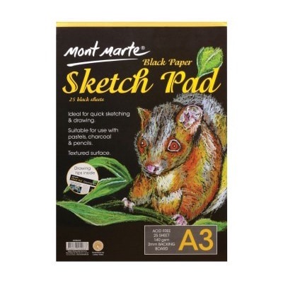 

Cuci Gudang Black Sketch Pad / Sketchbook / Buku Sketsa Hitam A3 Mont Marte Bergaransi