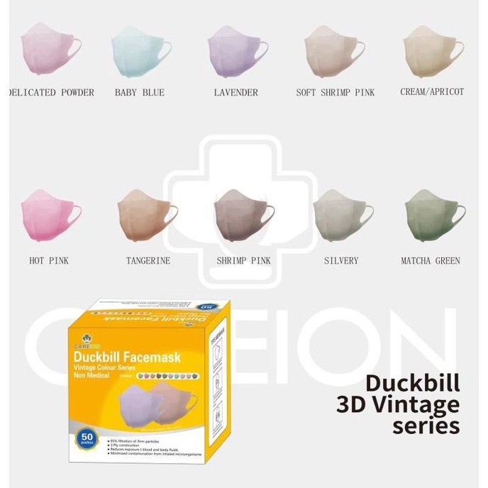 Masker Duckbill warna mix careion vintage isi 50 88-flashsaleoffcial Segera Beli