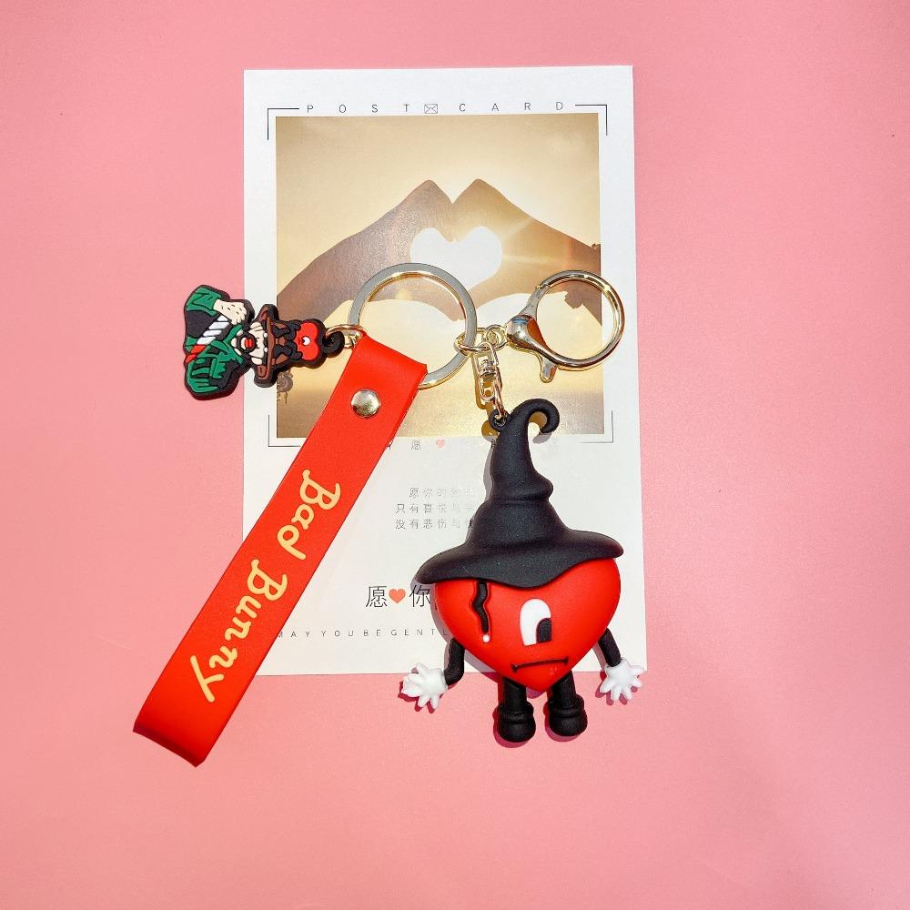 Lanfy Bad Bunny Keychain Lucu Kreatif Untuk Teman Gantungan Kunci Hadiah Gantungan Kunci Mobil Cinta Merah Hati Hadiah Kunci Gesper Key Lanyard