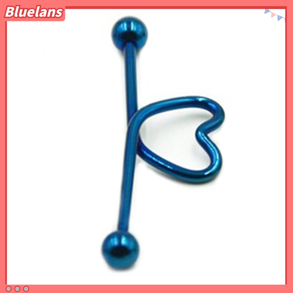 1pc Piercing Tulang Rawan Bentuk Hati Bahan Stainless Steel Untuk Unisex