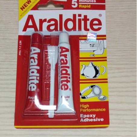 

LEM BESI ARALDIT ARALDITE MERAH EPOXY 5 MENIT RESIN+HARDENER ADHESIVE