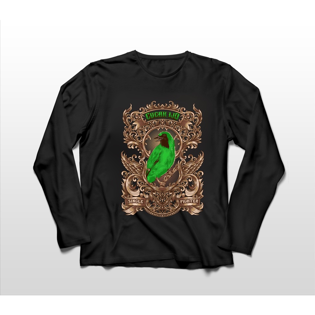 KAOS LENGAN PANJANG KICAU MANIA BURUNG CUCAK IJO 2 BIG SIZE JUMBO