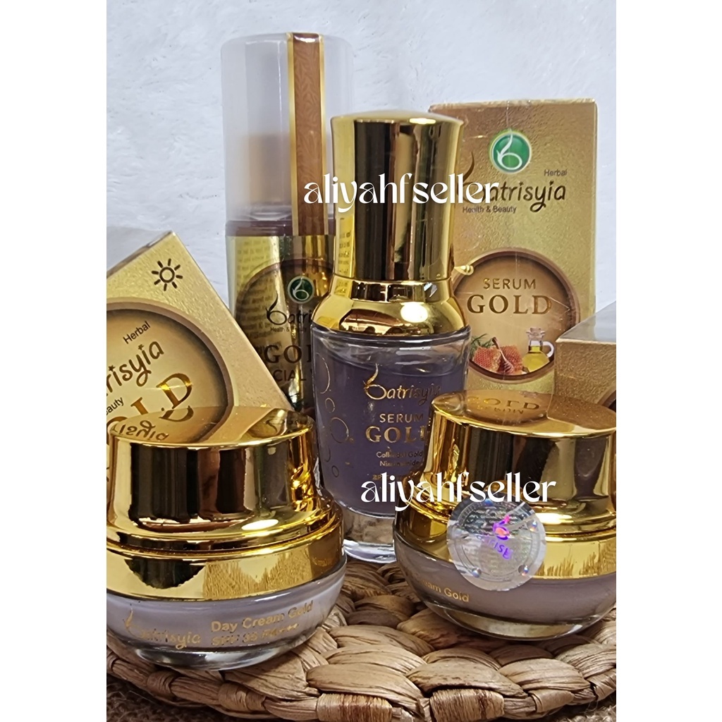 Paket Batrisyia Gold Series Basic Skincare (Healing) 4 Items ∣ Batrisyia Facial Wash Gold, Cream Gol