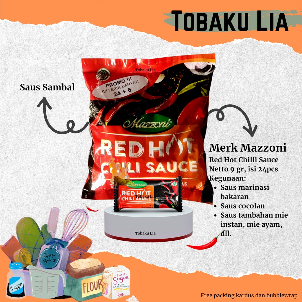 

Mazzoni Red Hot Chili Saus Sambal Kemasan Sachet isi 24 pcs
