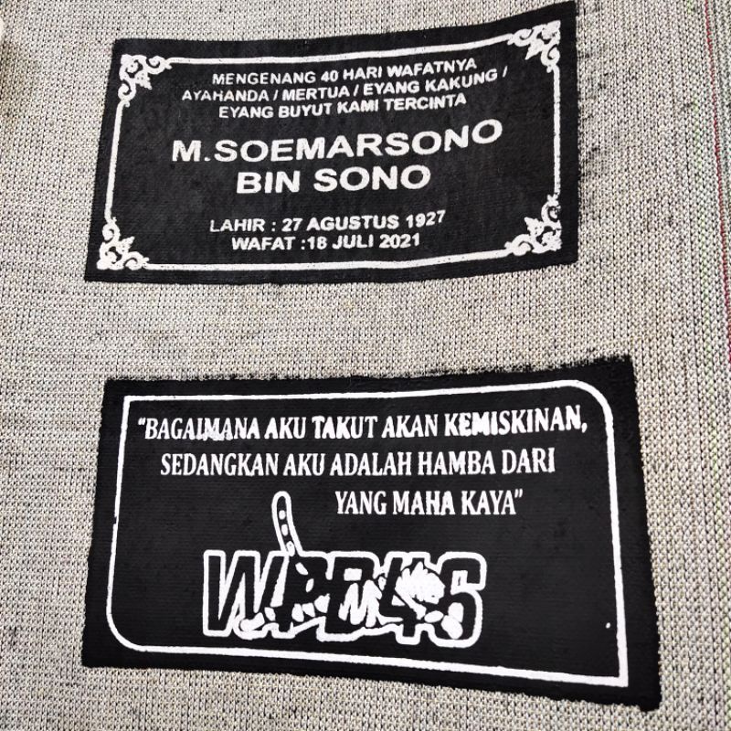 COD Sablon Sajadah Mengenang 40 hari Jasa Sablon Nama / Castem Nama