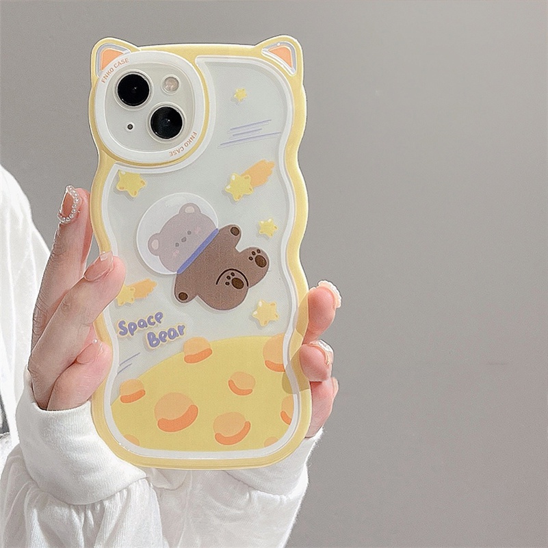 Soft Case Silikon Motif Kartun Beruang / Kelinci Untuk iPhone 14 13 12 11 Pro Max X Xr Xs Max 8 7 6 6s Plus SE