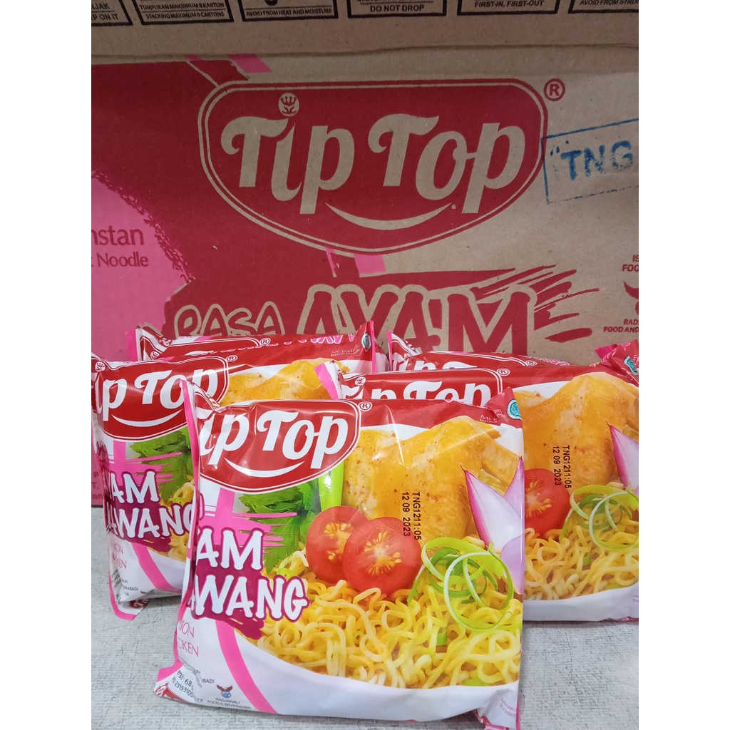 

Mie Sayur Rasa Ayam Bawang Tip top 1 Dus isi 40 pcs/68gram