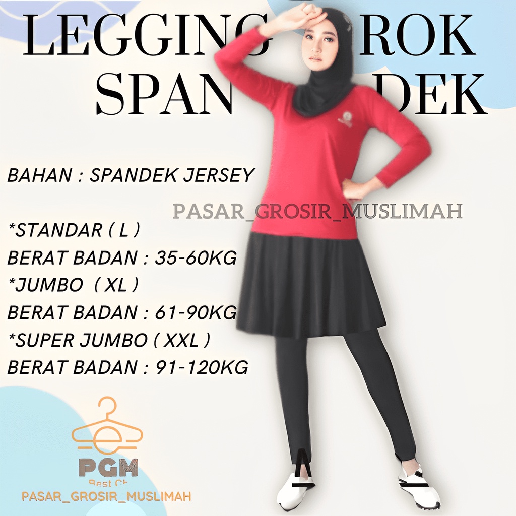 Legging Rok Senam/Celana Olahraga Panjang/Legging Panjang Big Size/Legging Standar - Super Jumbo (BB 35-120KG) /Legging Rok Panjang/Legging Senam Muslimah/Celana Senam Wanita Muslimah Jumbo MURAH BISA COD