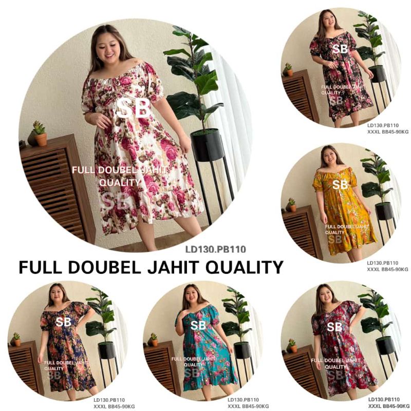 Baju jumbo_ baju Bigsize_Dress Jumbo Dress BIG SIZE LD130  DRESS SERUT JUMBO DRESS XXXL KASANDRA JUMBO PREMIUM  BAJU JUMBO Dress yola